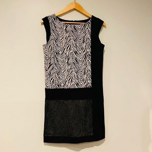 Ann Taylor Black/Gray Animal Print Tunic Mini Dress Size XS - Picture 1 of 6